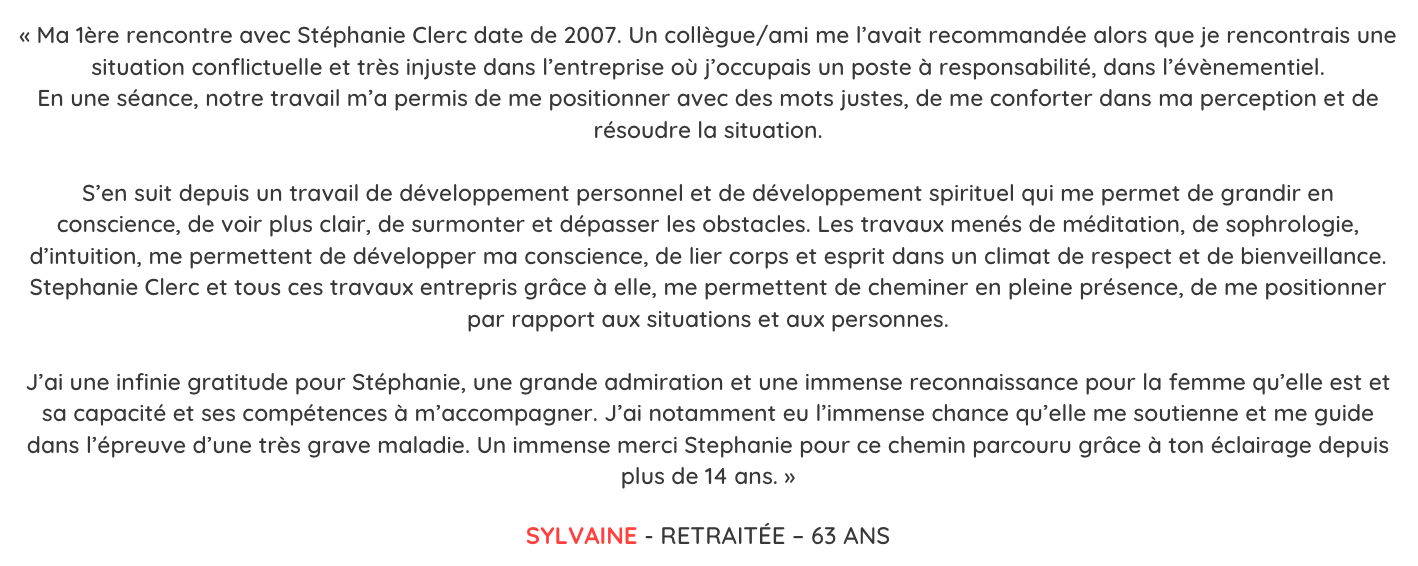 Témoignage Sylvaine